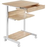 Yaheetech - table informatique bureau d'ordinateur portable roulant poste de travail 56 x 51 x 79 cm ...