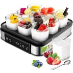 Yaourtire lectrique, machine  yaourt avec 9 pots en verre de 170ml, avec minuterie, thermostat rglable ...