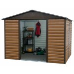Yardmaster - abri de jardin mtal aspect bois 6, 44 m + kit d'ancrage