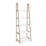 Yes everyday - bibliothque en bambou tagres en mdf laqu blanc mat cm 62, 5x 40xh. 180