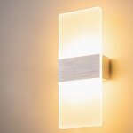 Yidomde applique murale d'int�rieur � led 12w design simple applique murale en verre gris bross� pour ...