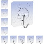 10 pcs crochet adhesif mural charge maximale 10kg, crochets adhesif impermables, accroche serviette ...