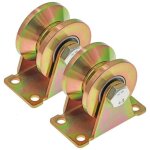 Ymyny 2 pcs roue gorge v, roues pour portail coulissant 50mm, roues en acier avec rainure en v, pour ...