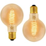 Ymyny lot de 2 vintage g80 e27, 40w blanc chaud 2700k, ac 220v, ampoules de dcoration  incandescence ...