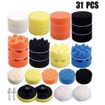 Ymyny 31 pices 80mm polissage pad ponge de polissage ponge polir kit pour avec m14 foret pour voiture ...