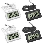 4 pcs thermomtre rfrigrateur , thermomtre lcd numrique avec sonde tanche pour rfrigrateur conglateur ...