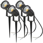 Ymyny lot de 4 spot led cob 5w 220v spots jardin orientables avec piquet luminaires extrieur jardin ...