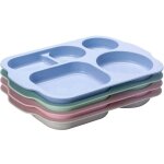 Ymyny 4pcs assiettes 5 compartiments assiettes divisées assiette compartiment adulte assiettes menu plastique ... Ymyny 4pcs assiettes 5 compartiments assiettes divisées assiette compartiment adulte assiettes menu plastique ...