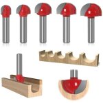 Ymyny 5 pices fraise  fond rond bois, 8mm routeur core box bits tige 12 / 16 / 19 / 22 / 25mm, fraise ...