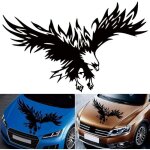 Car hood vinyl decal, eagle sticker, hood graphic decal for car side door stickers (black) - ymyny