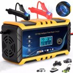 Ymyny - chargeur de batterie de voiture - chargeur de batterie intelligent 12 v / 6 a, cran lcd, mainteneur ...