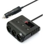 Ymyny chargeur de voiture 3 prises multiprise allume cigare 24v / 12v usb chargeur de voiture adaptateur ...