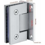 Ymyny charnière pince de porte verre 90º support mural sans cadre clip pour porte de douche en verre ... Ymyny charnière pince de porte verre 90º support mural sans cadre clip pour porte de douche en verre ...