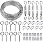 Corde en acier inoxydable  suspendre kit, 30m / 2mm cble en acier inoxydable revtu avec m5 tendeurs, ...