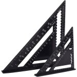 Ymyny equerre menuisier multifonctions 18cm et 30cm, triangle mtal aluminium rgle querre trusquin ...