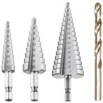 Ymyny - foret etag, foret fraise metal hss 4pcs 4 - 12 / 20 / 32mm meche etage perceuse acier fraise ...