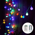 Guirlande lumineuse  piles, 6m 40 led boules avec 8 modes d'clairage, guirlande lumineuse tanche pour ...