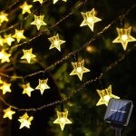 Guirlande lumineuse solaire d'extrieur, 50 led 7 m, tanche, en forme d'toile, pour thanksgiving, dcoration ...