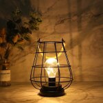Lampe de table de chevet  piles 19cm haute sans fil batterie lampe suspendue avec ampoule led edison ...