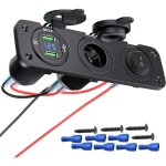 Multiprise de charge 3 en 1 avec prise 12 v, chargeur double prise usb qc3. 0, interrupteur  bascule ...