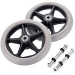 Piece roue de rechange en caoutchouc pour fauteuil roulant de 6 pouces roues avant dambulateur roulettes ...