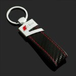 Ymyny porte - cls avec logo audi sline en cuir vritable fibre de carbone