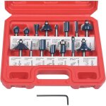 Raises defonceuse, 15 pcs fraises  rainurer droites, fraise de rainure set cutter en bois de coupe outil ...