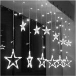 Rideau lumineux led de nol avec toiles, blanc froid, 2 m, extrieur, extensible - - ymyny