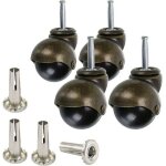 Ymyny roulettes pour meubles, 50mm roulettes pivotante, roue  bille en bronze avec douilles, remplacement ...