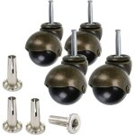 Ymyny roulettes pour meubles, 50mm roulettes pivotante, roue � bille en bronze avec douilles, remplacement ...