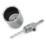 Scie cloche beton, marbre, brique, pierre, maonnerie - scie trpan carbure avec adaptateur et foret ...