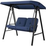 Yodolla balancelle de jardin avec 2 places, toit inclinaison r�glable et coussin �pais, bleu