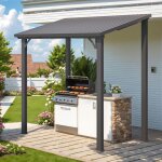 Yodolla pergola adoss�e aluminium 1. 5 x 2. 5m, gazebo � toit rigide, pergola murale pour terrasse ext�rieur ...