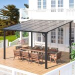 Yodolla pergola adoss�e, tonnelle de jardin exterieur, pergola murale r�sistant uv, 3. 65 x 3m - blanc ...