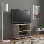 Bim furniture - meuble tv yogi 80cm sur roulettes chne sonoma