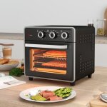 Mini four  convection 20l 1400w avec plaque de cuisson, grille et plateau ramasse - miettes, friteuse ...