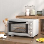 Mini four lectrique 21l, 100c - 230c, minuterie 1 heure, avec 3 modes de cuisson, grille, plaque de ...