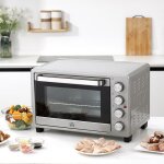 Mini four lectrique 32l avec temprature 100c - 230c, 1600 w, avec bac  scories, acier inoxydable ...