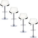 Lot de 4 tabourets de bar ?tabouret de bistrot en similicuir?tabourets de comptoir r�glable en hauteur ...
