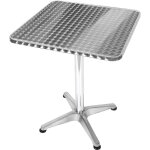Table à manger carrée en acier inoxydable à hauteur réglable Table à manger carrée en acier inoxydable à hauteur réglable