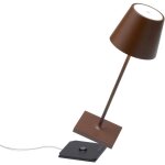 Zafferano - lampe de table led poldina pro mini corten, rechargeable et dimmable avec une autonomie allant ...