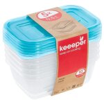 Zanvic - keeeper lot de 5 bo�tes de conservation rectangulaire fredo fresh 0, 5 l pp bleu frais (transparent) ...
