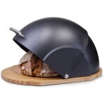 Zeller - 27282 corbeille � pain en bambou et plastique noir 37 x 26 x 20, 5 cm