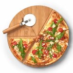 Planche  pizza avec couteau,  32 cm, bambou zeller