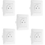 Lot de 5 prises affleurantes 2p + t 16a simple - artezo zenitech