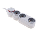 Bloc home 3 prises 16a 2p + t avec interrupteur et fiche extraplate - silver - c�ble ho5vv - f 3g1 1, ...