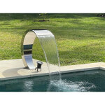 Zenlys cascade pour piscine inox 316 pour piscine au sel chlore cobra hauteur 65cm