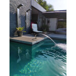 Zenlys cascade pour piscine en inox fontaine bassin mod�le mini cobra hauteur 35cm largeur 10, 5cm profondeur ...