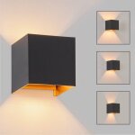 Applique murale extérieure led up et down - lampe murale intérieure noire et dorée, Étanche ip65, projecteur ... Applique murale extérieure led up et down - lampe murale intérieure noire et dorée, Étanche ip65, projecteur ...