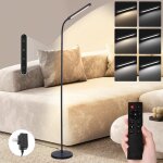 Zmh lampadaire led - lampadaire moderne dimmable noir 5 couleurs et 5 niveaux de luminosit 11w 360 ...